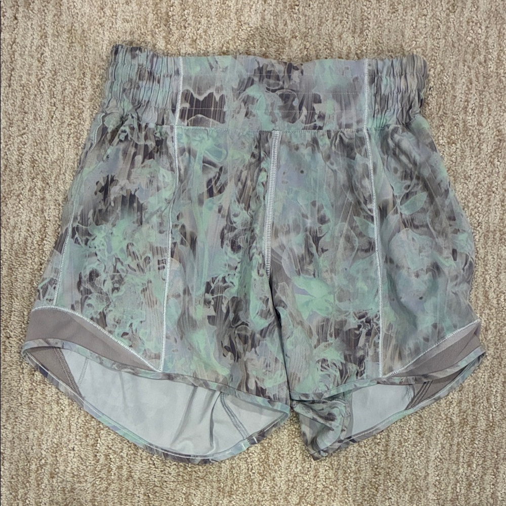 lululemon athletica Women's Green and Gray Athletic Shorts